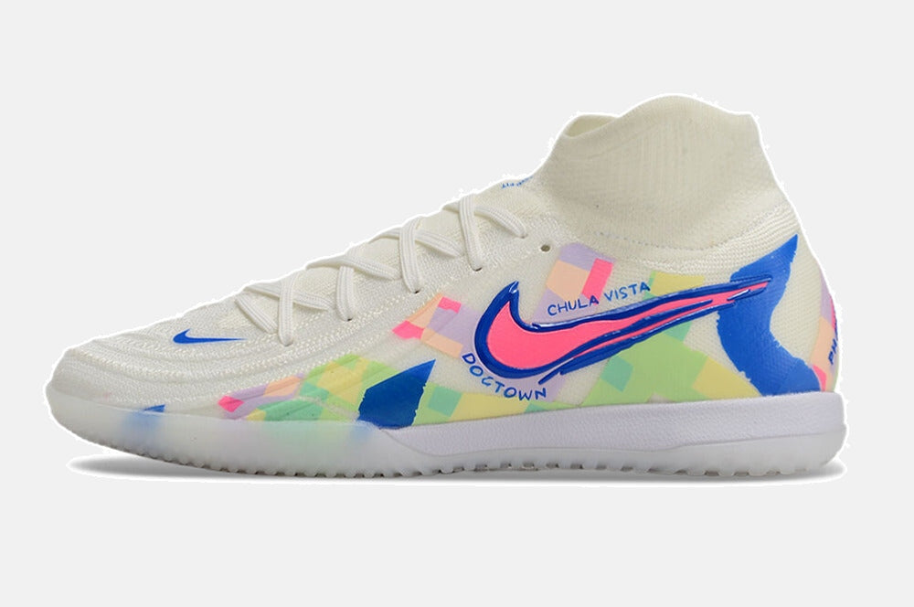Tênis Futsal Nike Phantom Luna IC - Branca, Azul e Rosa - imagem 4