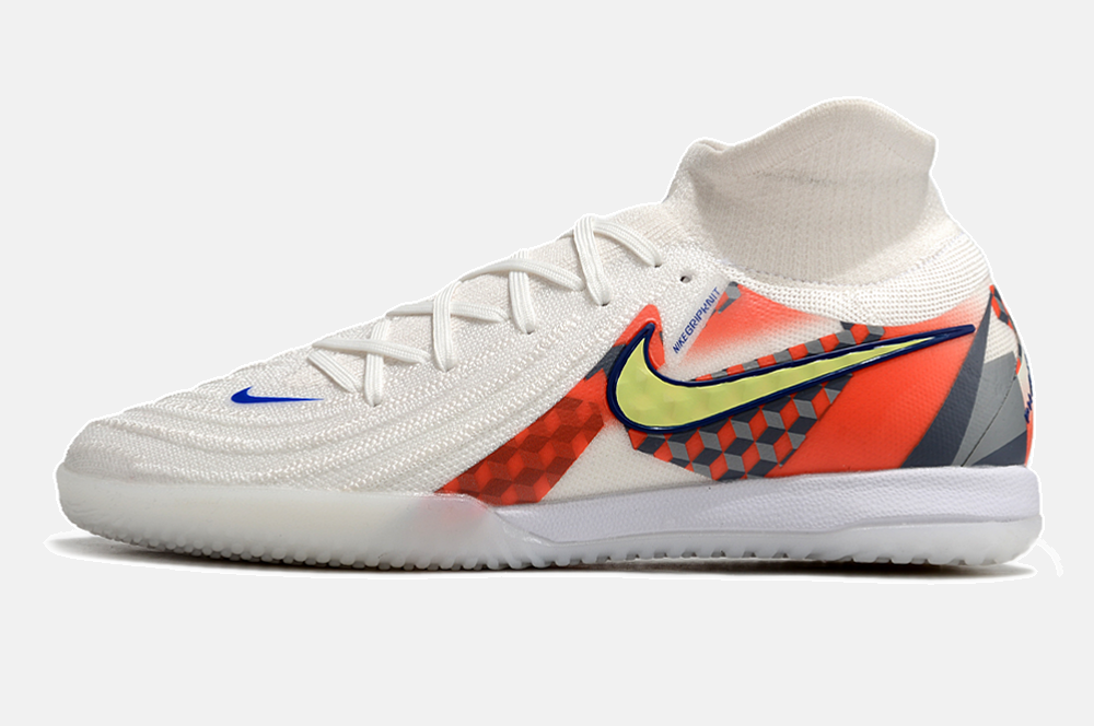 Tênis Futsal Nike Phantom Luna IC - Branca, Cinza e Laranja - imagem 4
