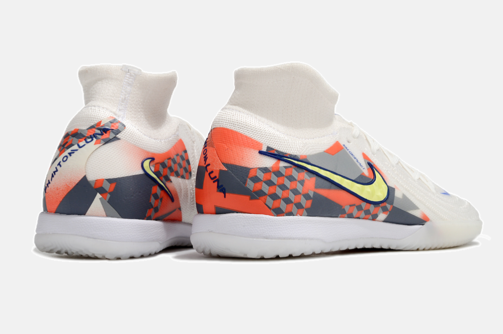 Tênis Futsal Nike Phantom Luna IC - Branca, Cinza e Laranja - imagem 7