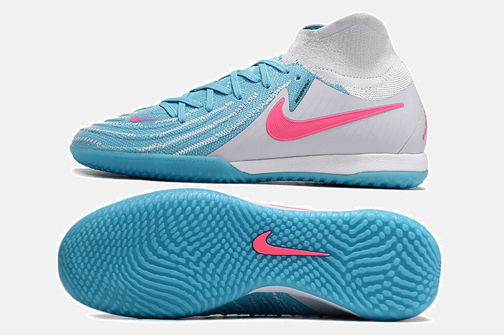 Tênis Futsal Nike Phantom Luna IC - Branca e Azul - vista traseira