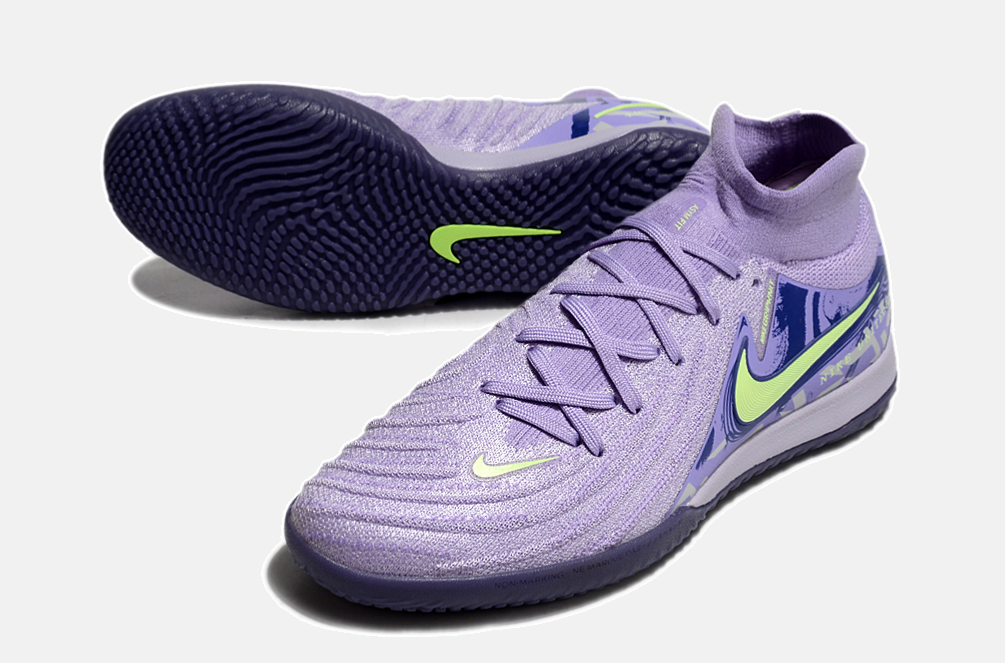 Tênis Futsal Nike Phantom Luna IC - Roxa e Verde - detalhe