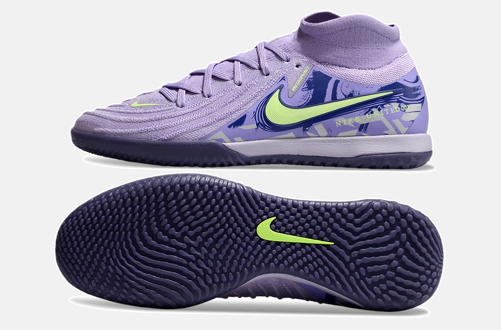 Tênis Futsal Nike Phantom Luna IC - Roxa e Verde - vista traseira