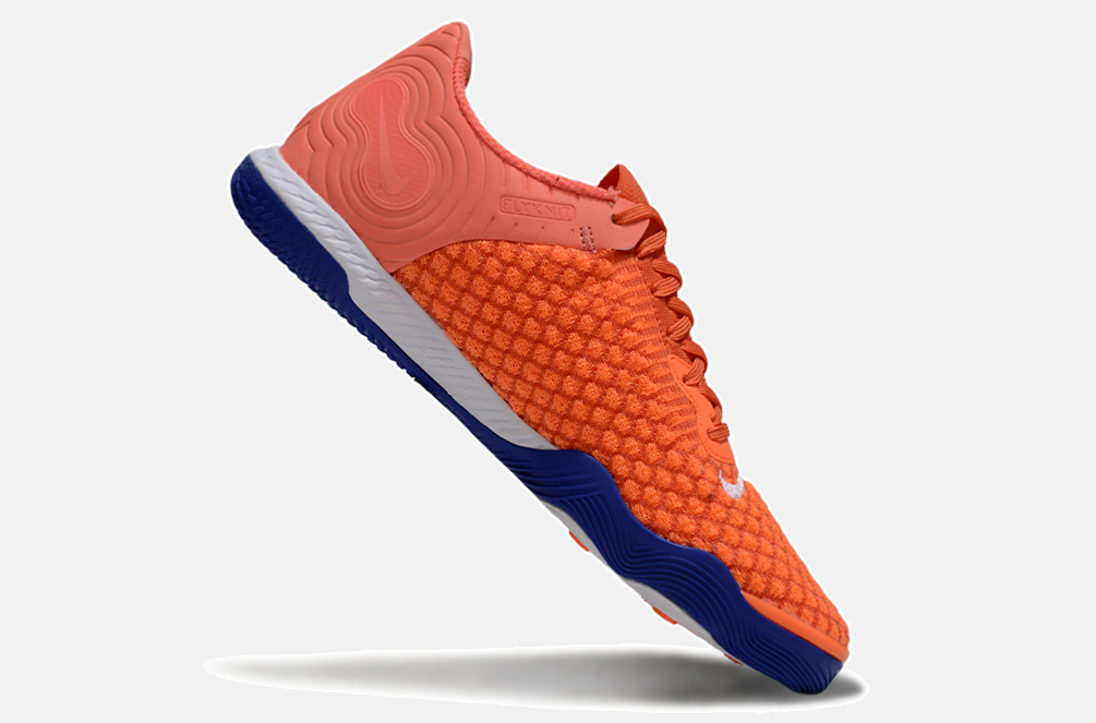 Tênis Futsal Nike React Gato IC - Laranja, Branca e Azul - imagem 6