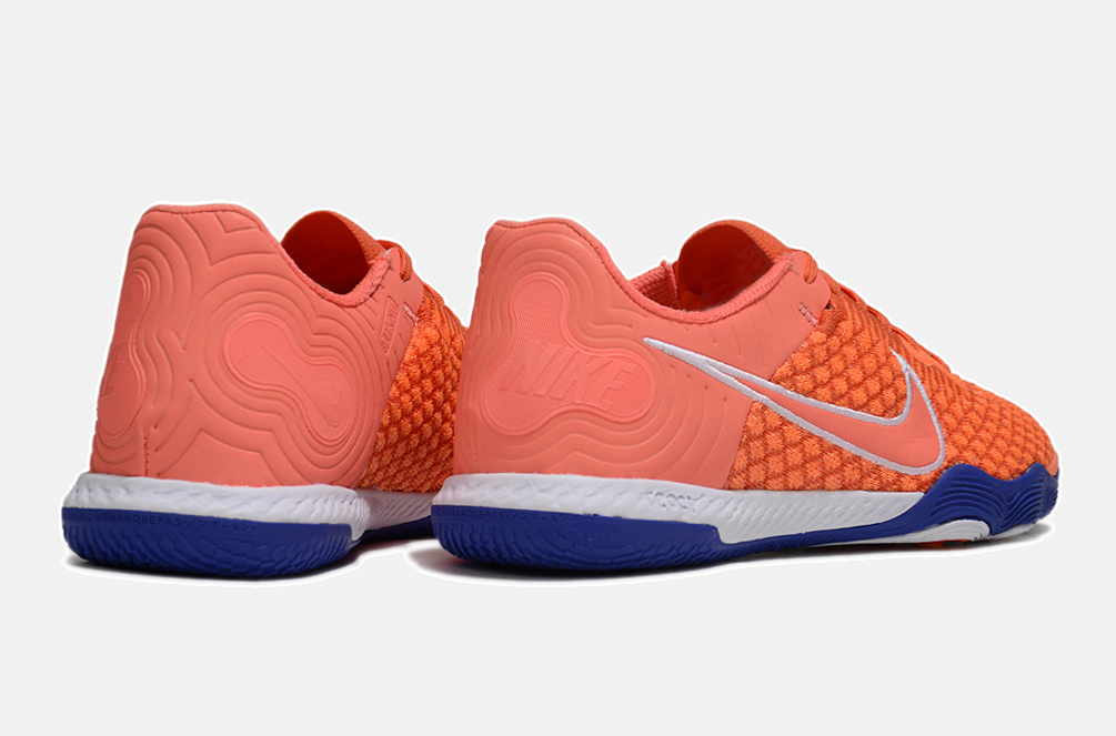Tênis Futsal Nike React Gato IC - Laranja, Branca e Azul - imagem 7