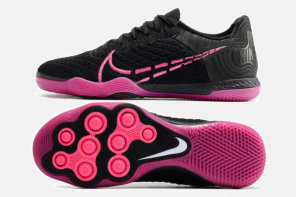 Tênis Futsal Nike React Gato IC - Preta e Rosa - vista traseira