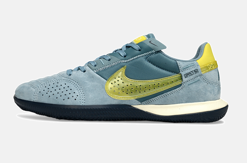 Tênis Futsal Nike Street Gato IC - Azul e Dourada - imagem 4