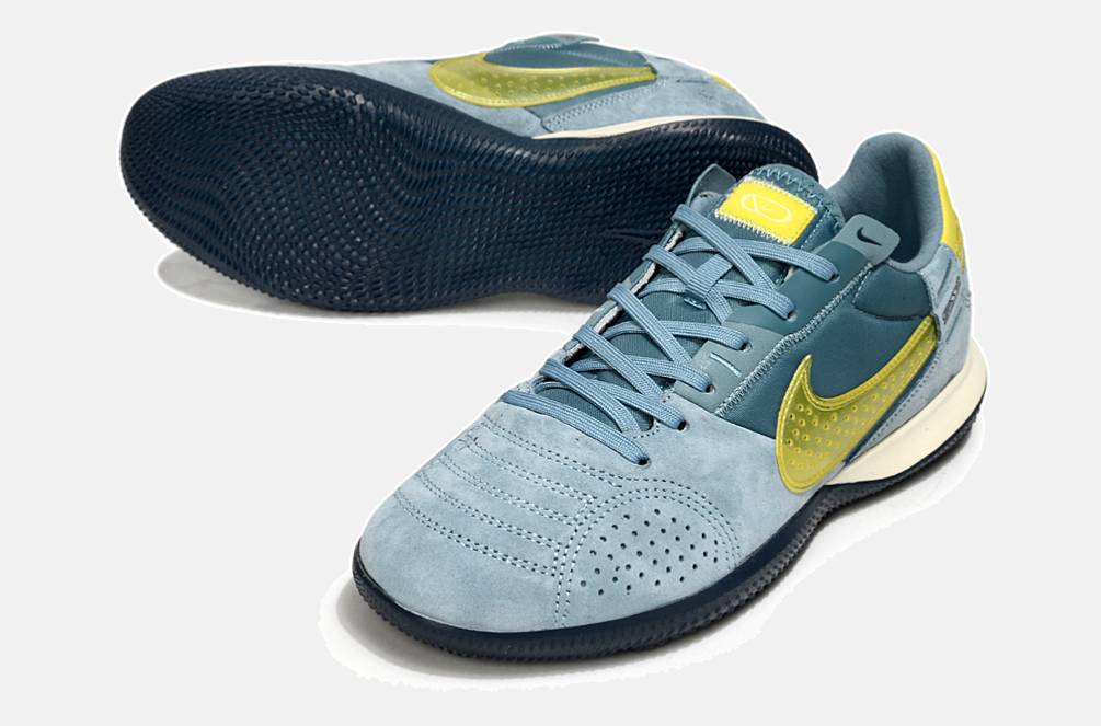 Tênis Futsal Nike Street Gato IC - Azul e Dourada - detalhe