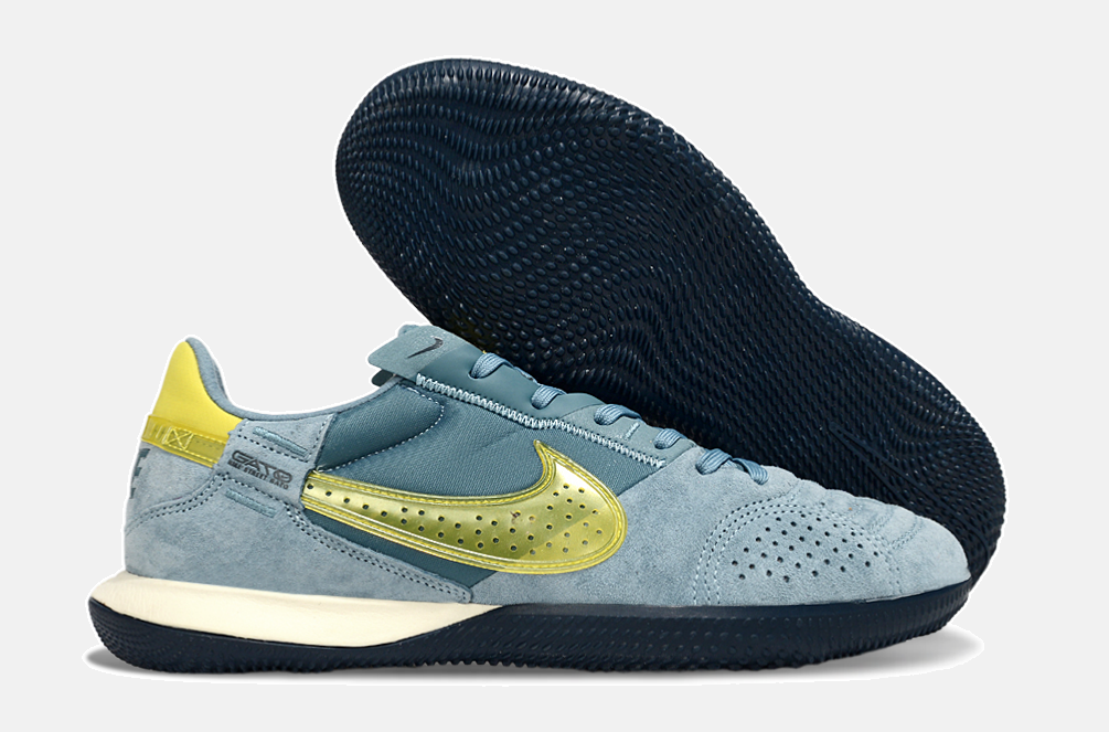 Tênis Futsal Nike Street Gato IC - Azul e Dourada - imagem 8