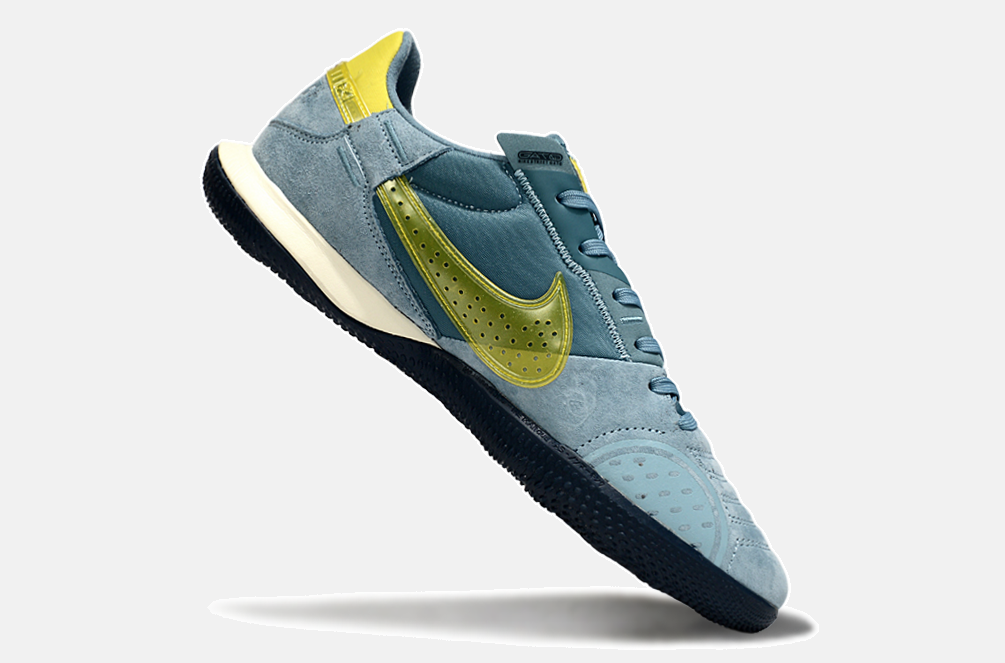 Tênis Futsal Nike Street Gato IC - Azul e Dourada - imagem 6