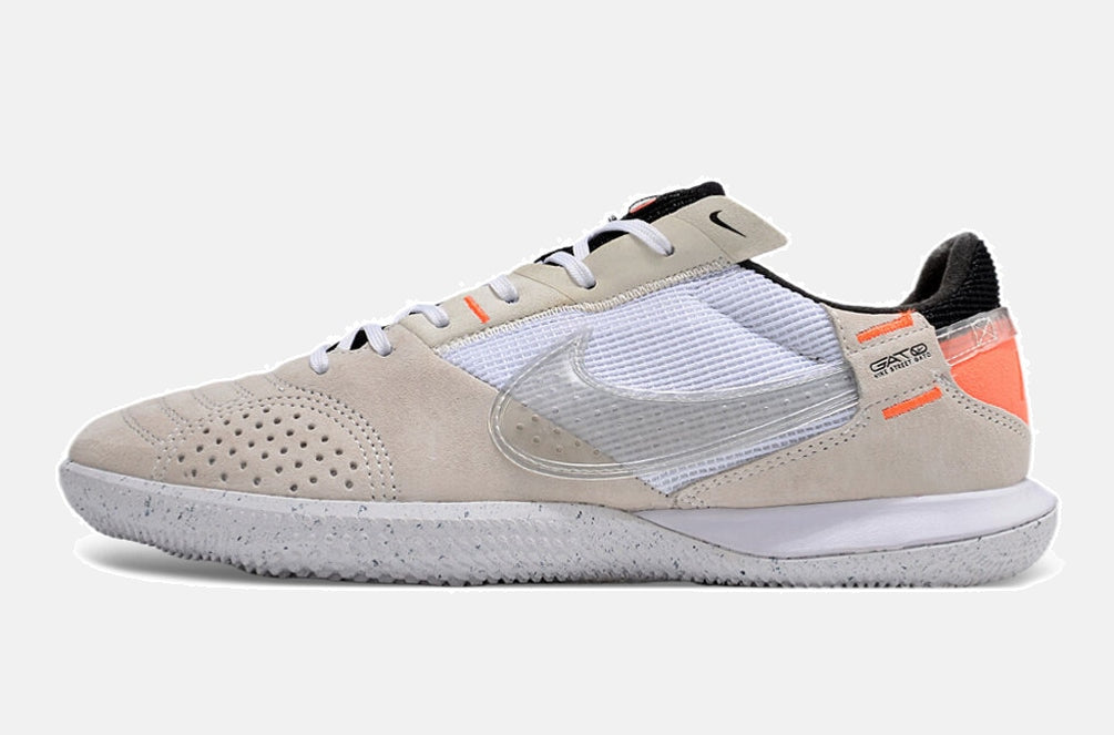 Tênis Futsal Nike Street Gato IC - Bege, Branca e Laranja - imagem 4