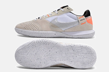 Tênis Futsal Nike Street Gato IC - Bege, Branca e Laranja - vista traseira