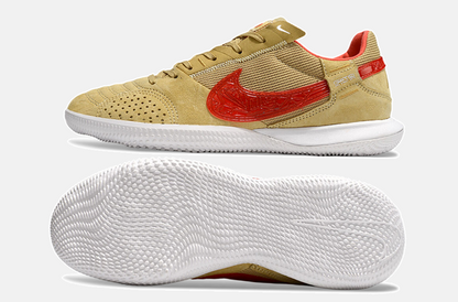 Tênis Futsal Nike Street Gato IC - Bege e Vermelha - vista traseira