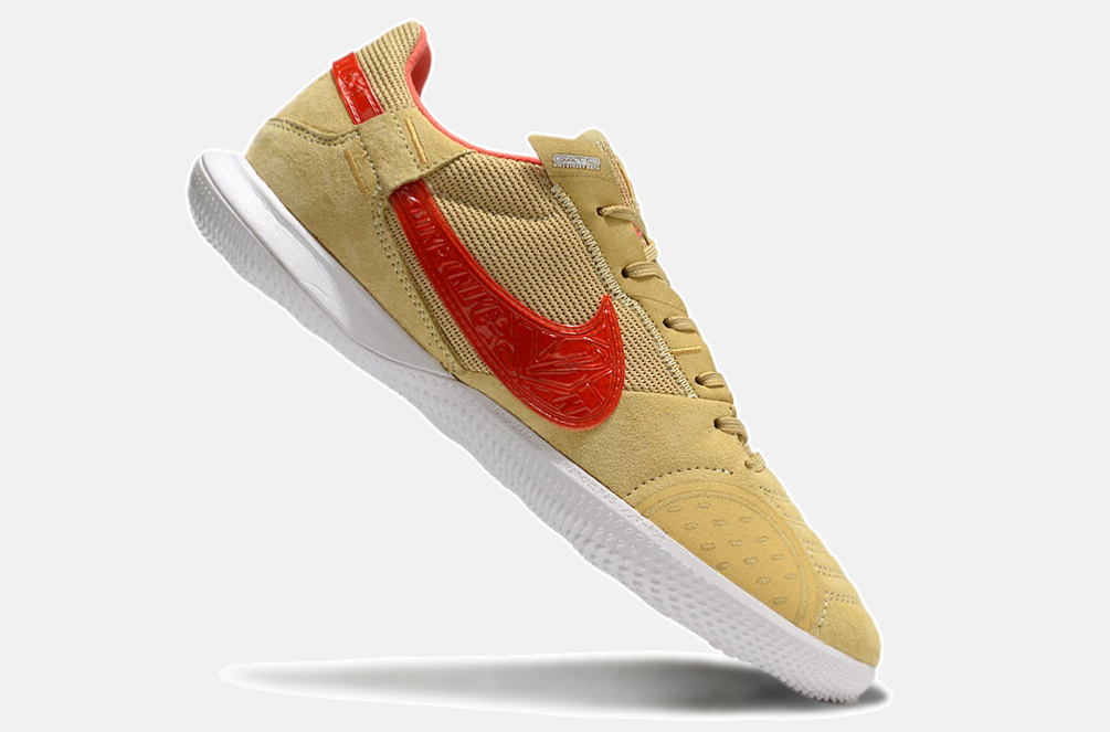 Tênis Futsal Nike Street Gato IC - Bege e Vermelha - imagem 6