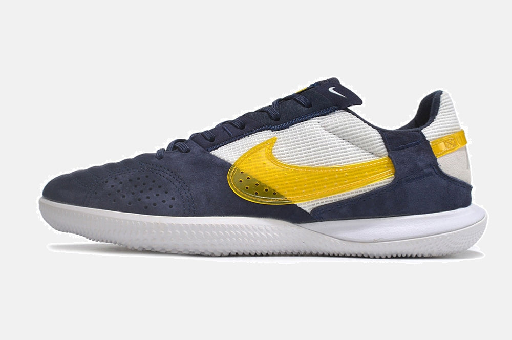 Tênis Futsal Nike Street Gato IC - Branca, Azul e Amarela - imagem 4