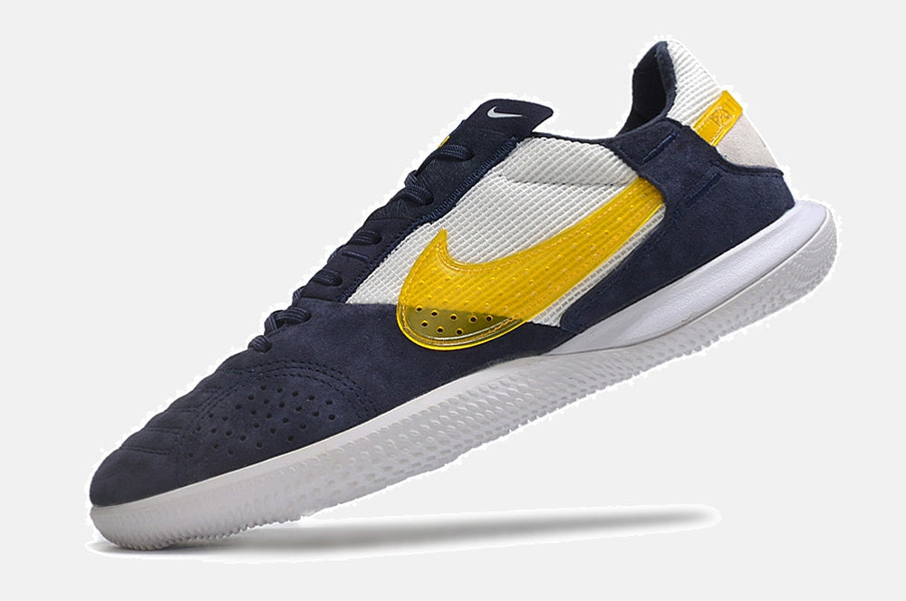 Tênis Futsal Nike Street Gato IC - Branca, Azul e Amarela - imagem 5