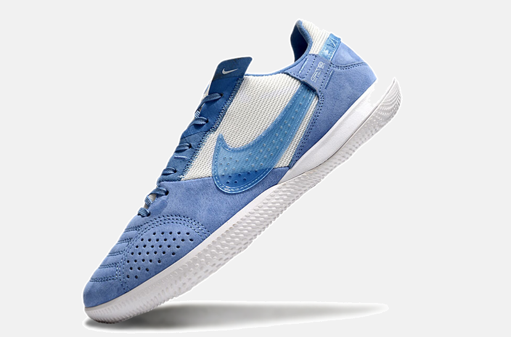 Tênis Futsal Nike Street Gato IC - Branca e Azul - imagem 6