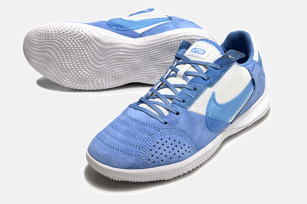 Tênis Futsal Nike Street Gato IC - Branca e Azul - detalhe
