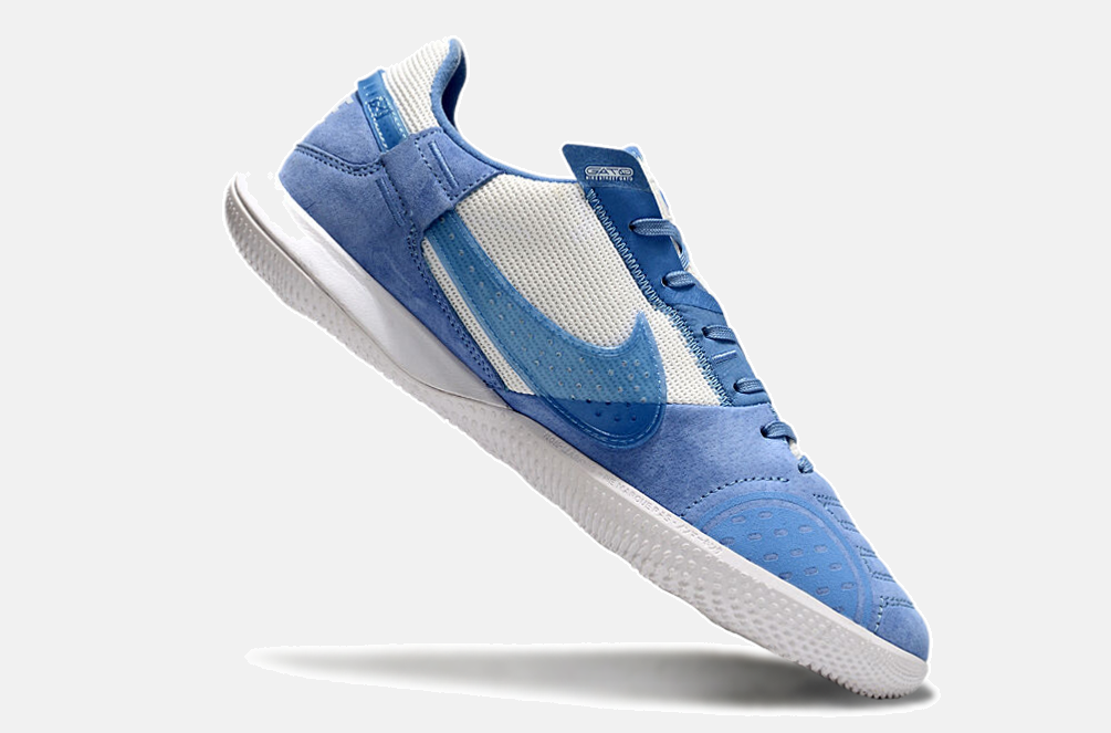 Tênis Futsal Nike Street Gato IC - Branca e Azul - imagem 5