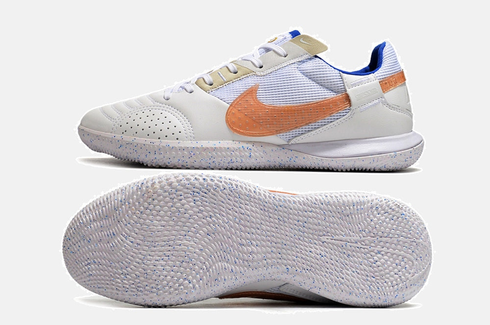 Tênis Futsal Nike Street Gato IC - Branca e Rosa - vista traseira
