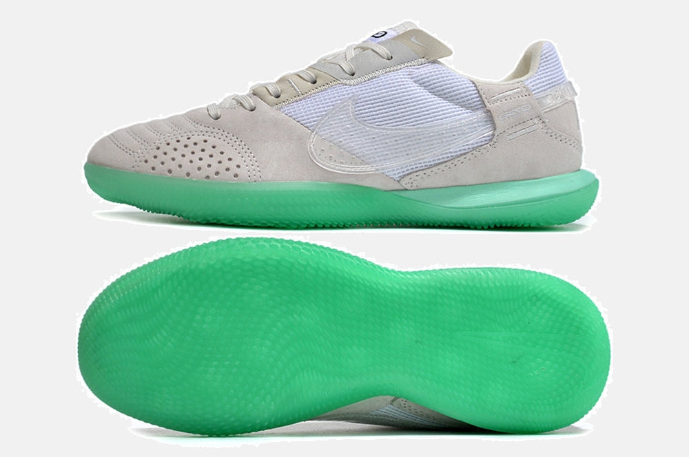 Tênis Futsal Nike Street Gato IC - Branca e Verde - vista traseira