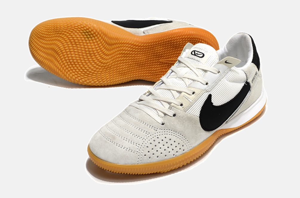 Tênis Futsal Nike Street Gato IC - Cinza, Branca e Preta - detalhe
