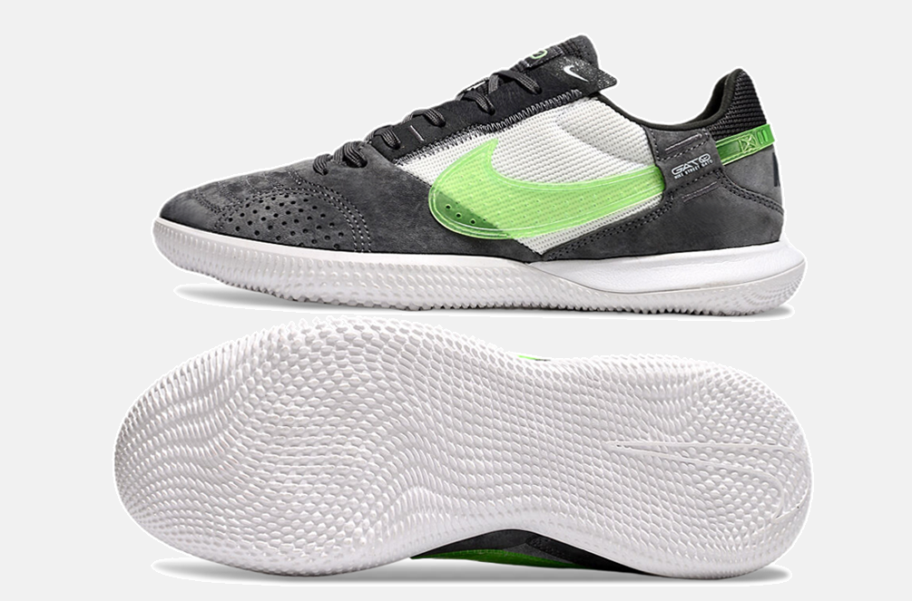 Tênis Futsal Nike Street Gato IC - Preta, Branca e Verde - vista traseira