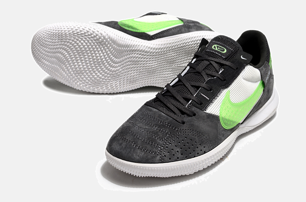 Tênis Futsal Nike Street Gato IC - Preta, Branca e Verde - detalhe